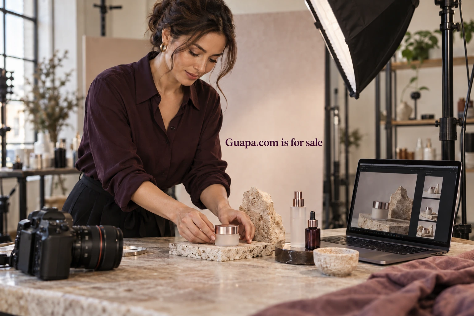 Illustrative turn a beauty launch into a specific press story scene with Guapa.com branding