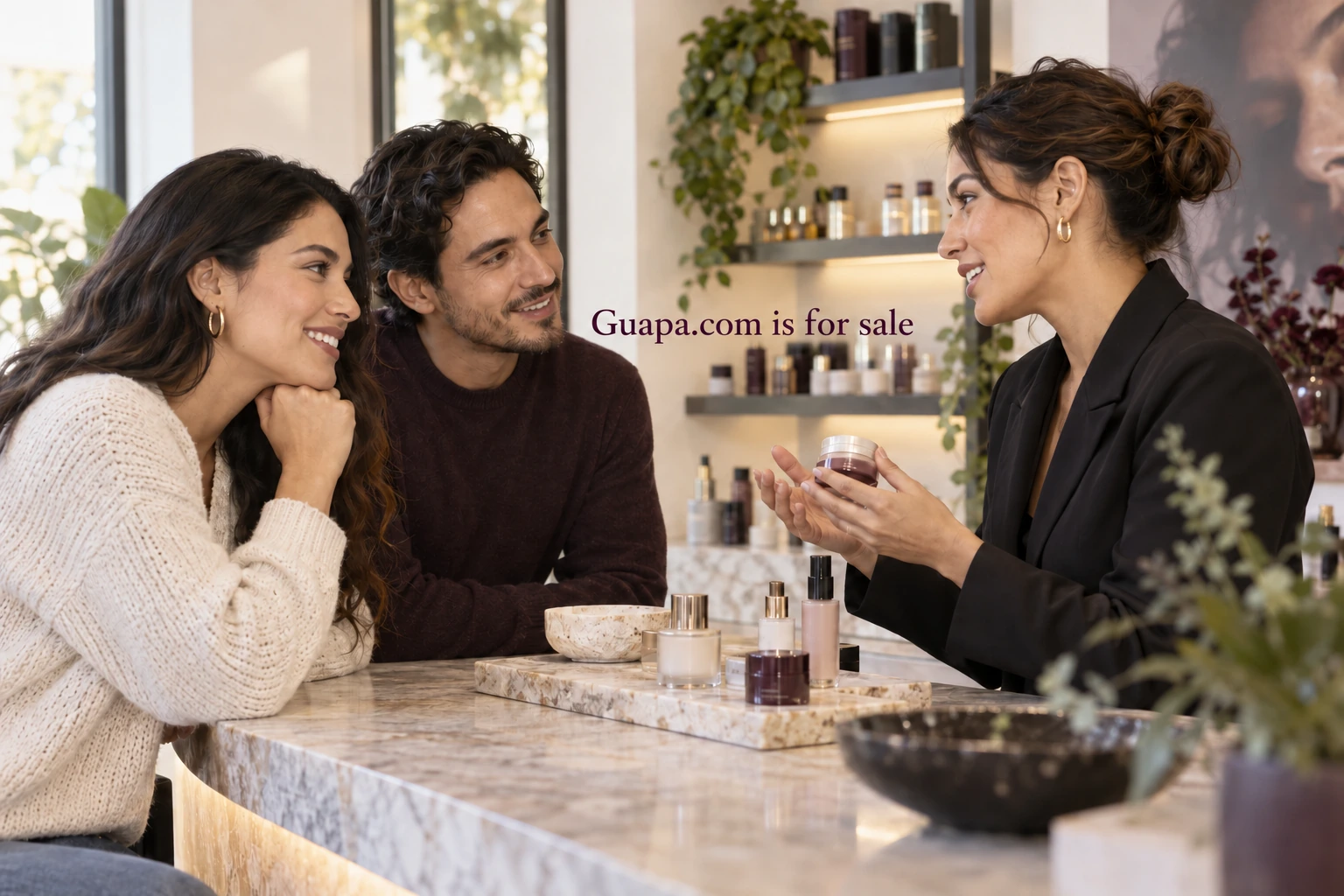 Illustrative how to test a spanish brand name with customers scene with Guapa.com branding